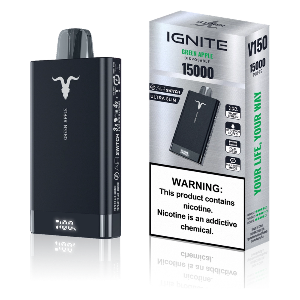 IGNITE V150 15000 PUFFS GREEN APPLE