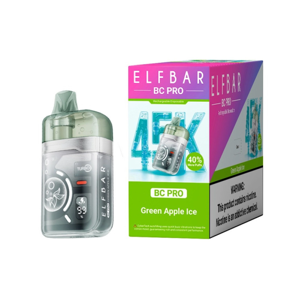 ELFBAR BC PRO 45000 PUFFS GREEN APPLE ICE