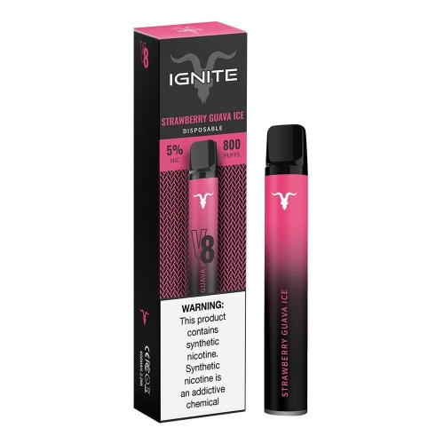 IGNITE V8 800 PUFFS STRAWBERRY GUAVA ICE