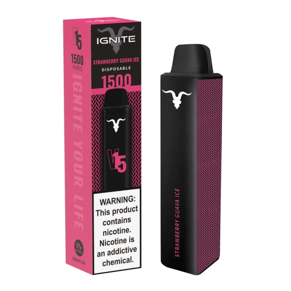 IGNITE V15 1500 PUFFS STRAWBERRY GUAVA ICE