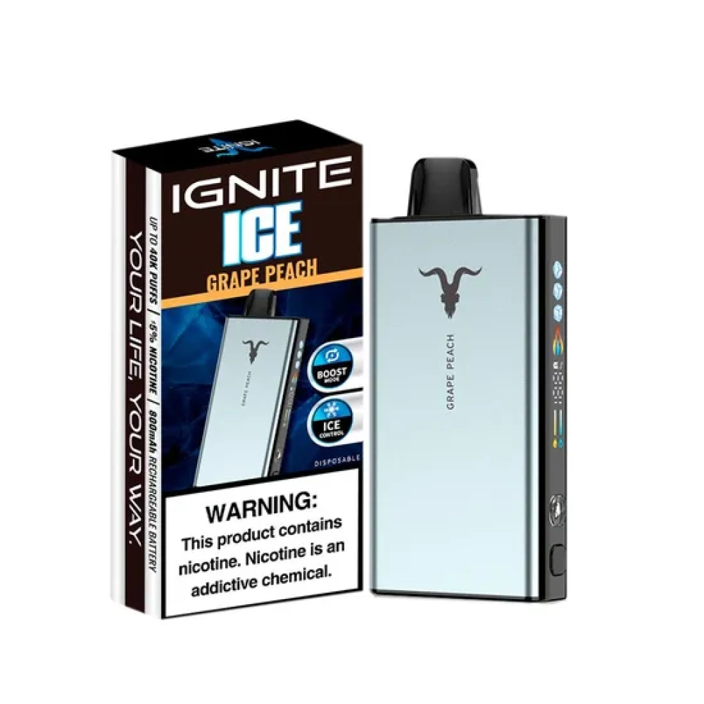 IGNITE V400 ICE 40000 PUFFS GRAPE PEACH