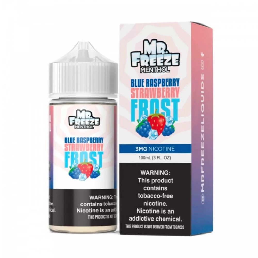 Liquido para Vape Mr. Freeze Mentol Blue Raspberry Strawberry Frost 3MG 100ml