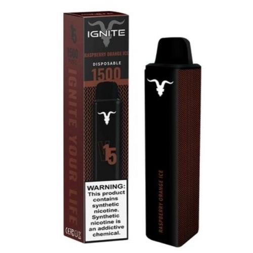 IGNITE V15 1500 PUFFS RASPBERRY ORANGE ICE